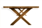 Preview: Solid Hardwood Oak rustic Kitchen Table 40mm with X table legs natural oiled